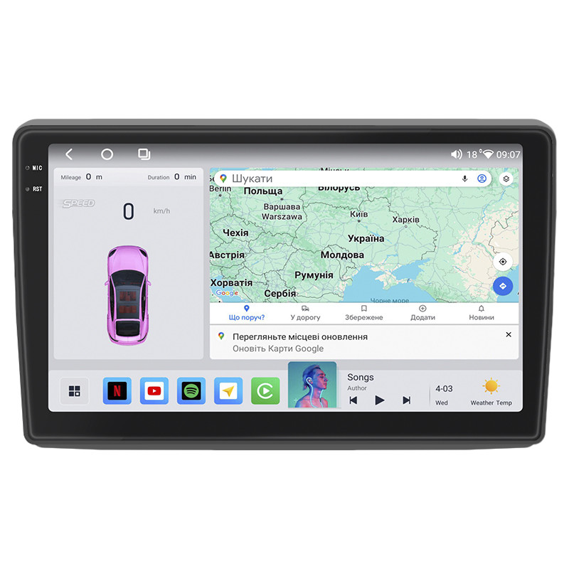 Штатна магнітола Lesko для Opel Vivaro A 2001-2006 екран 10" 4/64 QLED CarPlay 4G Wi-Fi GPS 360 Prime 1 шт., фото 1