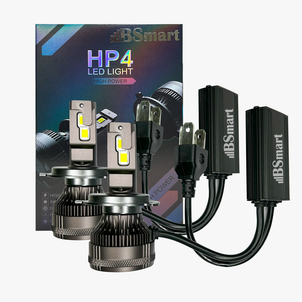 Автолампи LED BSmart HP4 цоколь H4 10000 Лм 100 Вт 6000 K 12 В Canbus 50 Вт на лампу