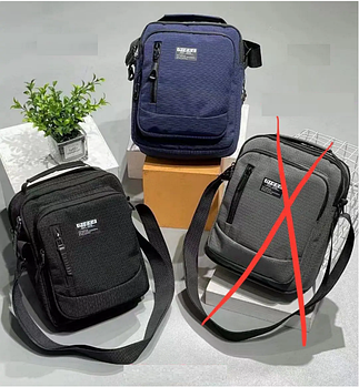 Чоловіча сумка 25*20 см через плече на блискавці з кишенею в різних кольорах Bagfon