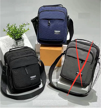 Чоловіча сумка 25*20 см через плече на блискавці з кишенею в різних кольорах Bagfon