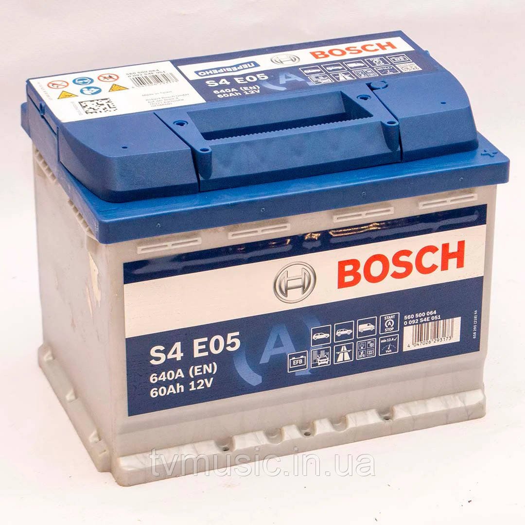 Акумулятор Bosch S4 E05 EFB 560A (EN) 60Ah 12V (0092S4E050), фото 1