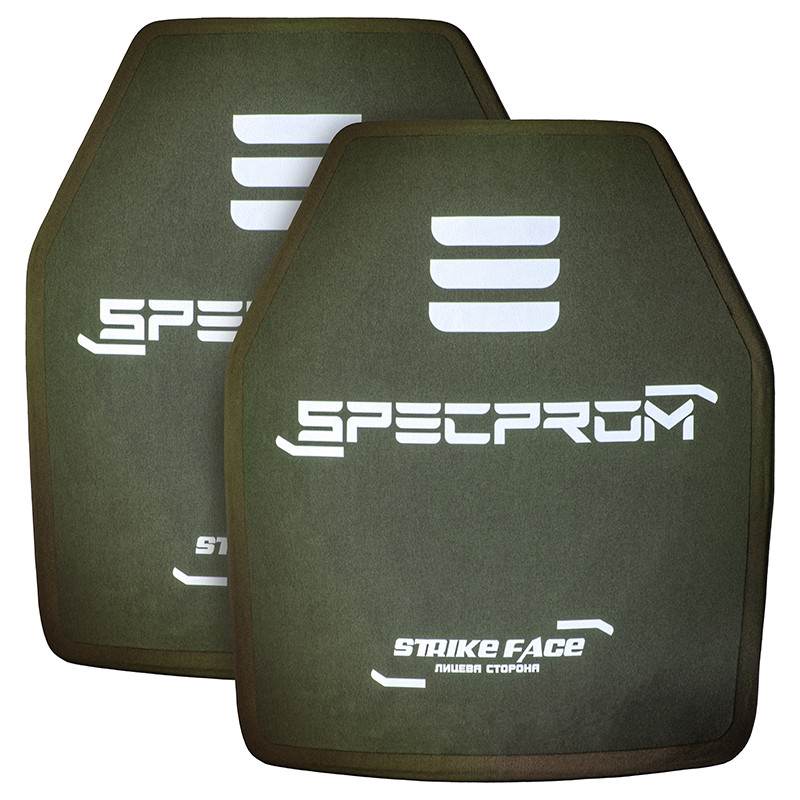 Комплект керамічних бронеплит SPECPROM CAP5-XL-B  5-го класу. Вага 3.38 кг. Розмір 27.5 на 33 см. Олива. 2 шт., фото 1