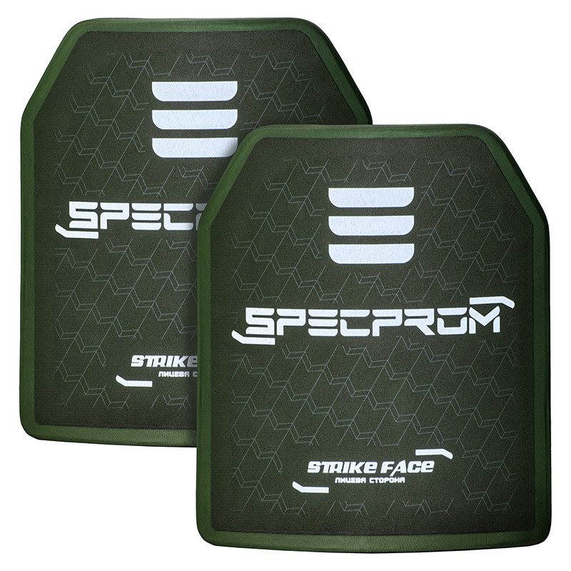 Комплект керамічних бронеплит SPECPROM 6-го класу. Вага 2.9 кг. Розмір 25 на 30 см. Олива. 2 шт., фото 1