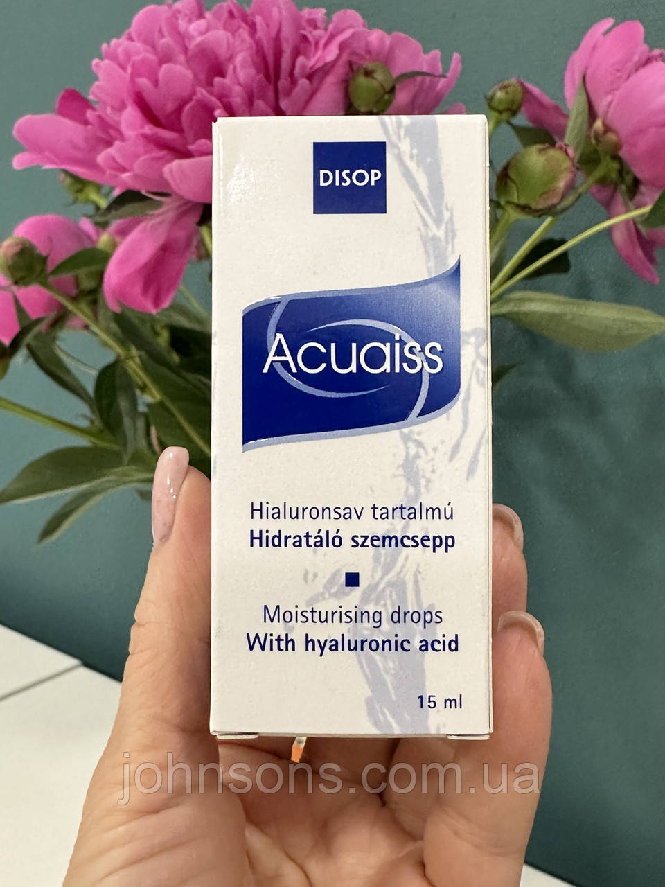 Краплі для очей Acuaiss Drops Disop 15 мл | Зволожуючі Краплі для очей з гіалуроновою кислотою | Краплі штучна сльоза