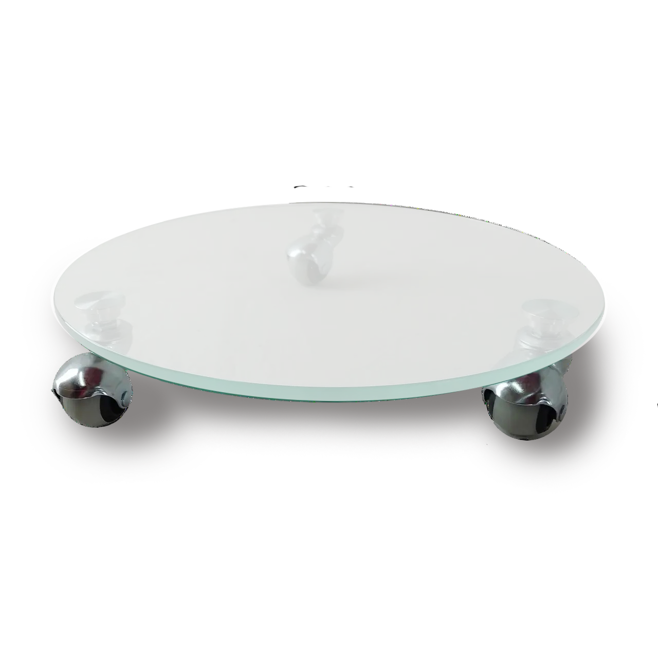 Підставки для квітів Ø400 мм зі скла на коліщатках COMMUS ULTRA d40 s8-10rez - білий сатин(Satin)