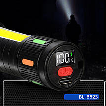 Ліхтар ручний PLD 623-TG+COB, night vision fluorescence, Li-Ion аккум., ЗУ Type-C, індикація заряду, zoom, фото 5