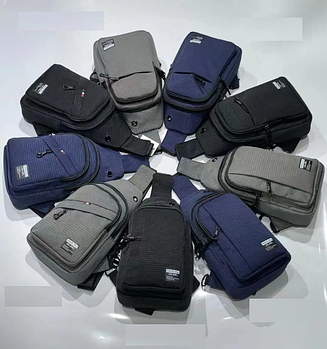 Чоловіча сумка слінг 31*18 см через плече на блискавці з кишенею в різних кольорах Bagfon