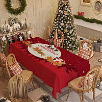Скатертина Merry Christmas з фланелі 200 см на 140 см