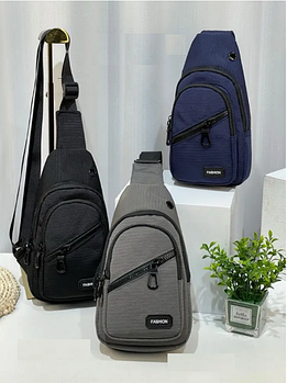 Чоловіча сумка слінг 28*14 см через плече на блискавці з кишенею в різних кольорах Bagfon