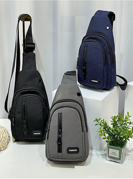 Чоловіча сумка слінг 28*14 см через плече на блискавці з кишенею в різних кольорах Bagfon