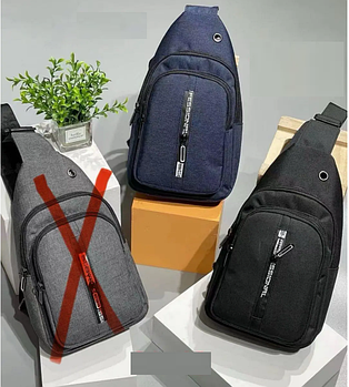 Чоловіча сумка слінг 31*18 см через плече на блискавці з кишенею в різних кольорах Bagfon