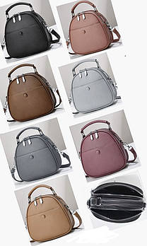 Сумочка жіноча на два відділення 21*19 см на блискавці з ручкою та з довгим ремінцем зі штучної шкіри у різних кольорах Kabir