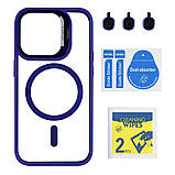 Чохол TPU+PC+Metal Stand Case with MagSafe and Camera Lenses для iPhone 13 Pro Колір Black, фото 3