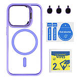 Чохол TPU+PC+Metal Stand Case with MagSafe and Camera Lenses для iPhone 13 Pro Колір Black, фото 5