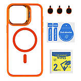 Чохол TPU+PC+Metal Stand Case with MagSafe and Camera Lenses для iPhone 15 Pro Max Колір Black, фото 8