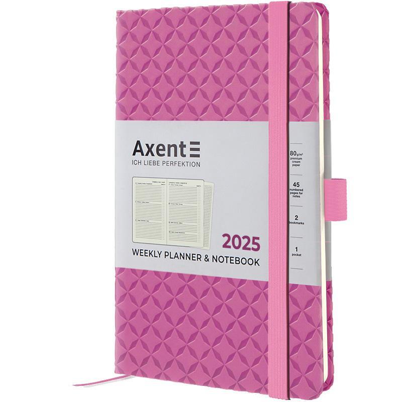 Тижневик датований 2025 Axent Partner Gently 125 х 195 рожевий