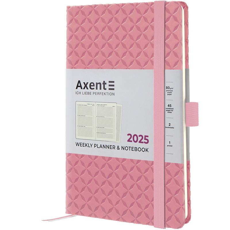 Тижневик датований 2025 Axent Partner Gently 125 х 195 світло-рожевий