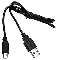 Кабель USB 2.0 AM to USB Mini BM QC 1A 0.8м шнур швидкої зарядки живлення синхронізації чорний