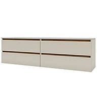 Сучасна тумба під телевізор на чотири ящики без ручок Ідея 520/1800 Сатин/ Дуб Крафт Золотий Garant