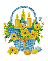 ХВГ-057. Схема для вишивки бісером Великодній рушничок жовто-блакитний