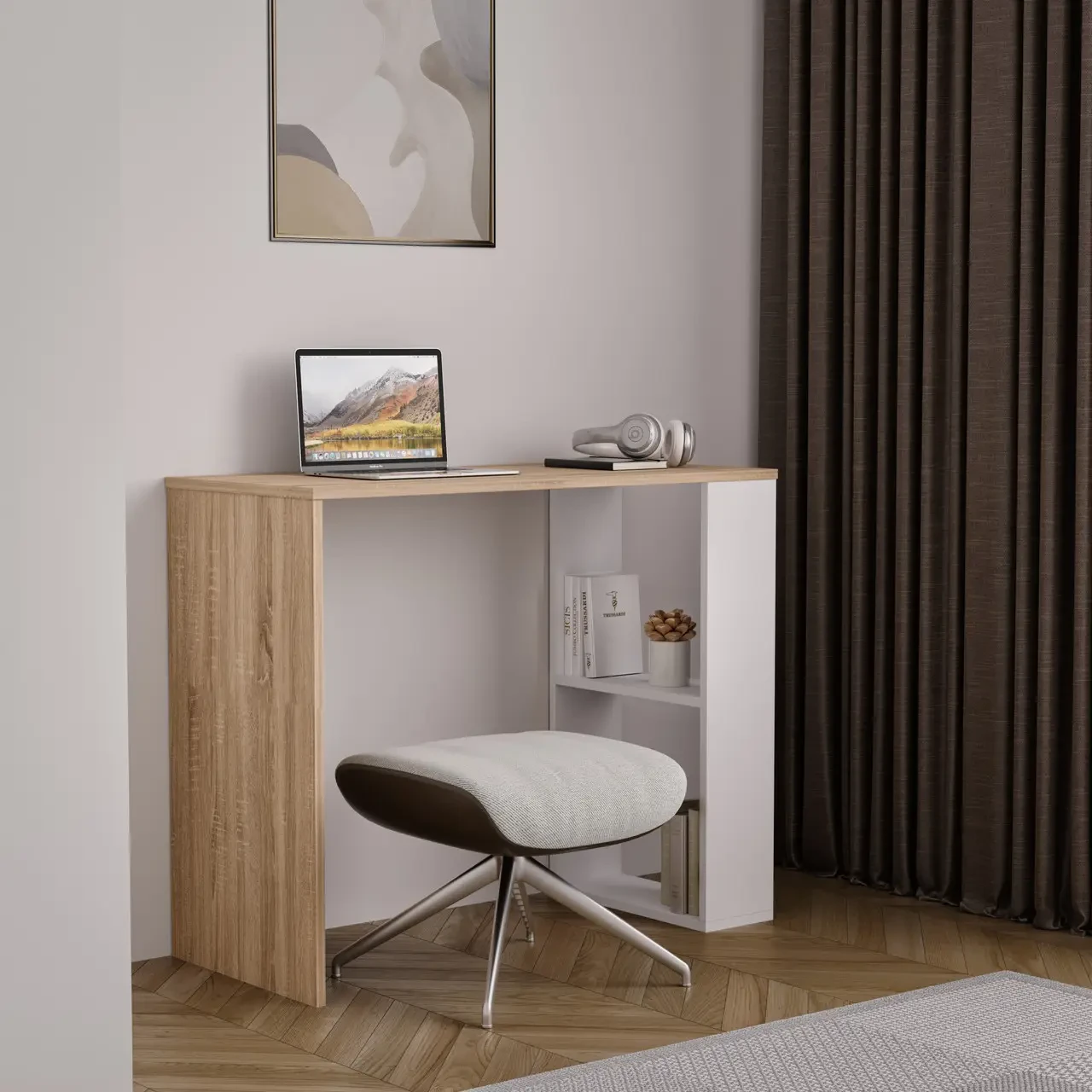 Письмовий стіл для навчання з вбудованими полицями для книг та канцелярії, комп'ютерний стіл для роботи, фото 1