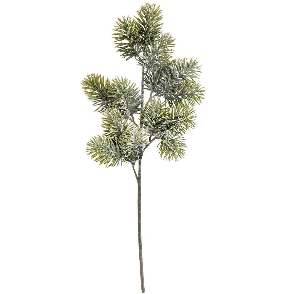 Декоративна новорічна гілка хвойна 47 см, фото 1