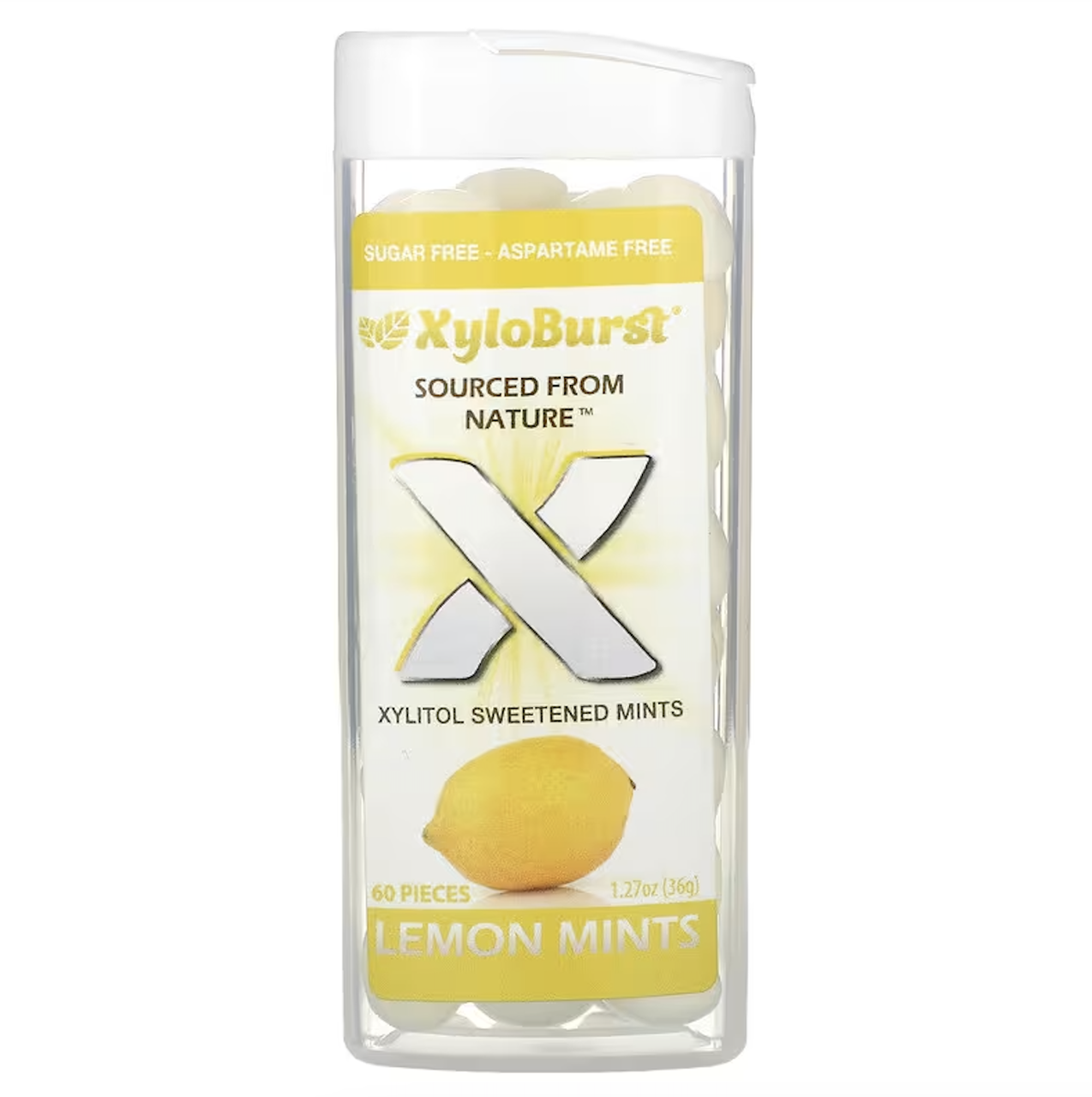 Xyloburst, м’ята, підсолоджена ксилітом, лимон, 60 шт