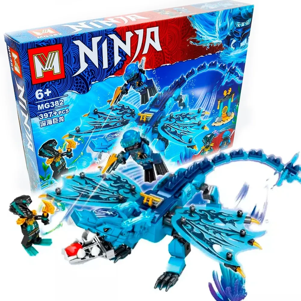 Конструктор Ninja (Ніндзя) - Водний дракон Джея, майстра Кружитцю, синього Ніндзяго / Дитячий великий ігровий набір Ninjago для хл