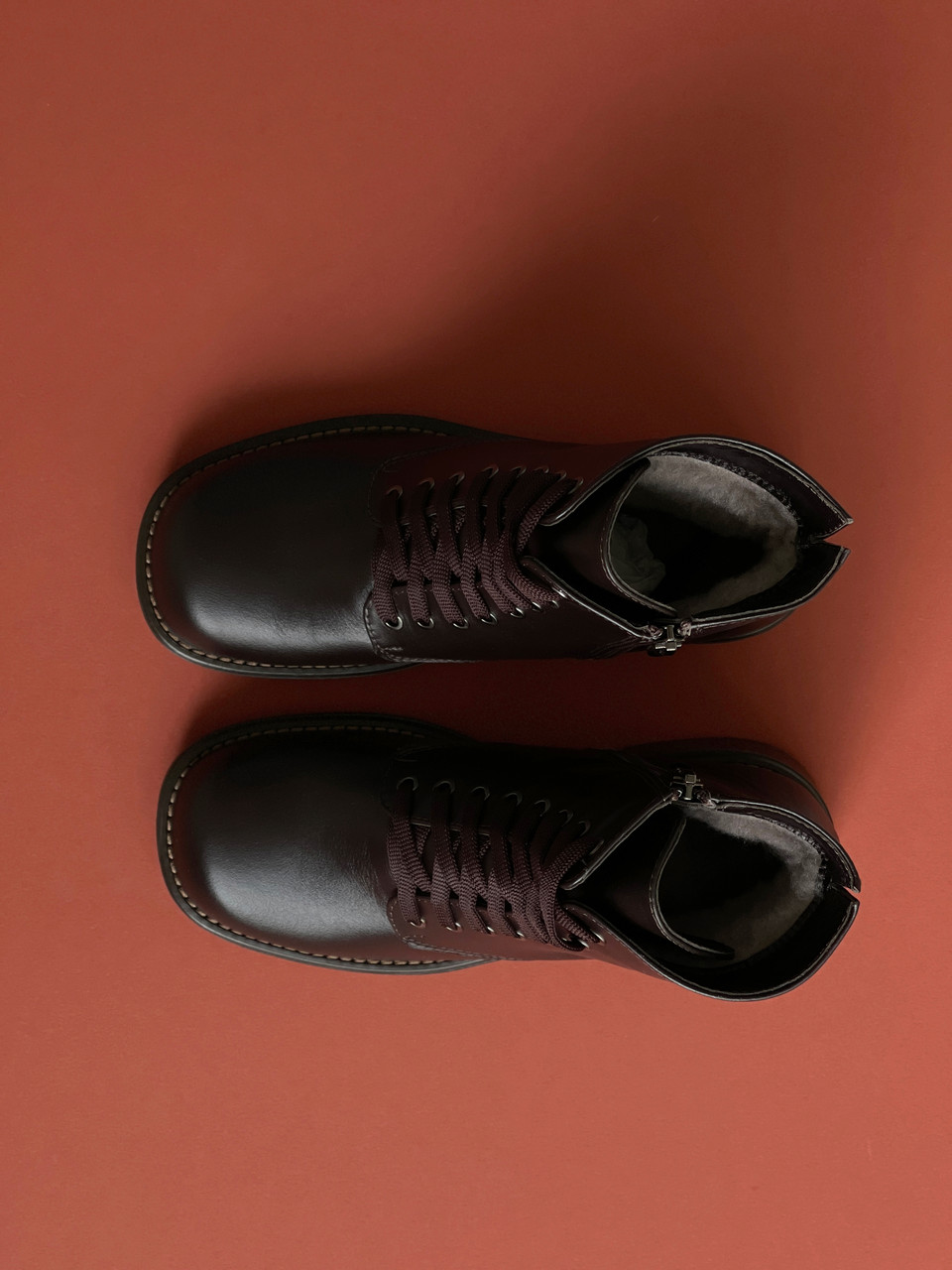 Коричневі черевики на зручних підборах, фото 1