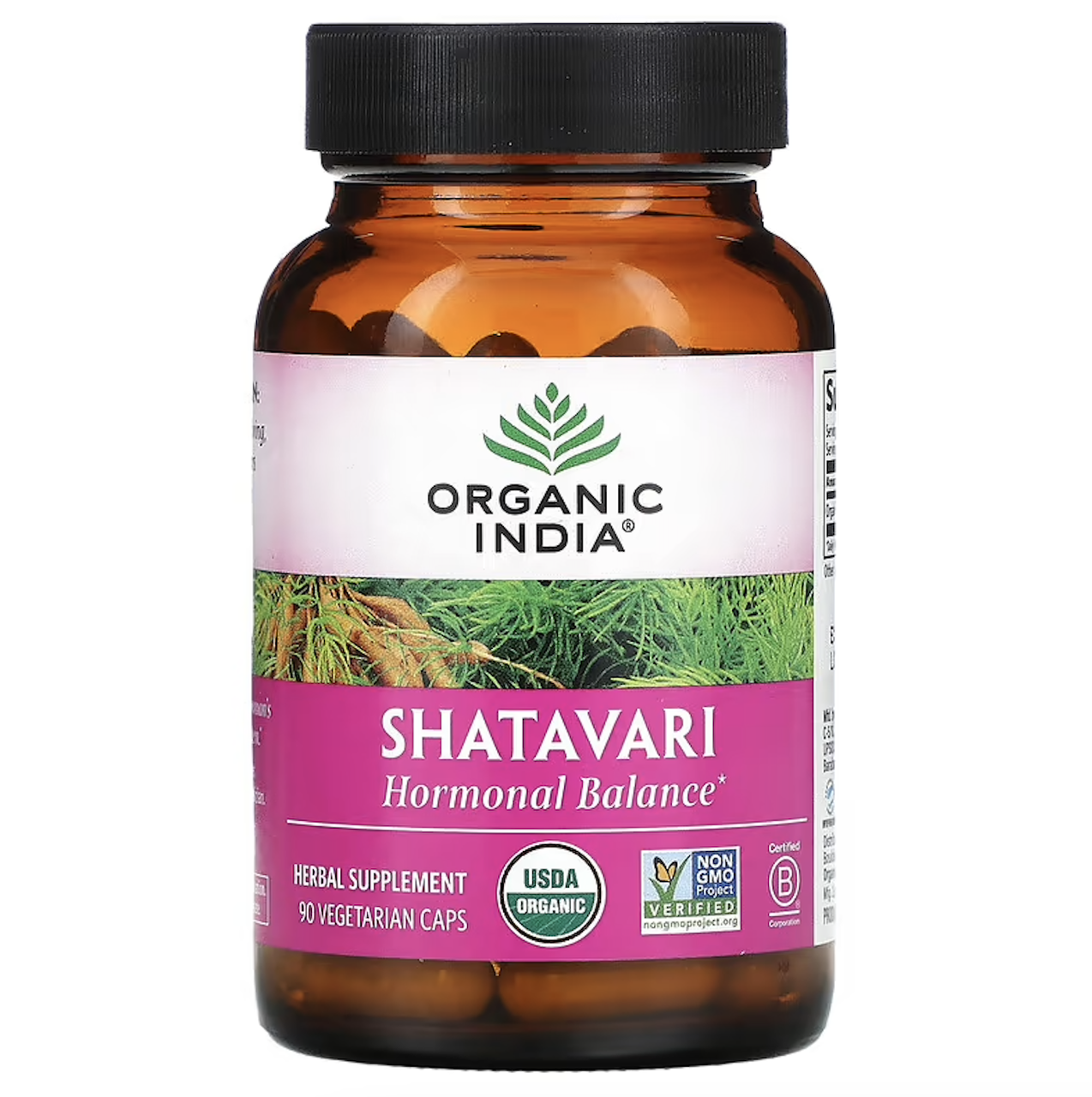 Organic India, шатаварі, 90 вегетаріанських капсул
