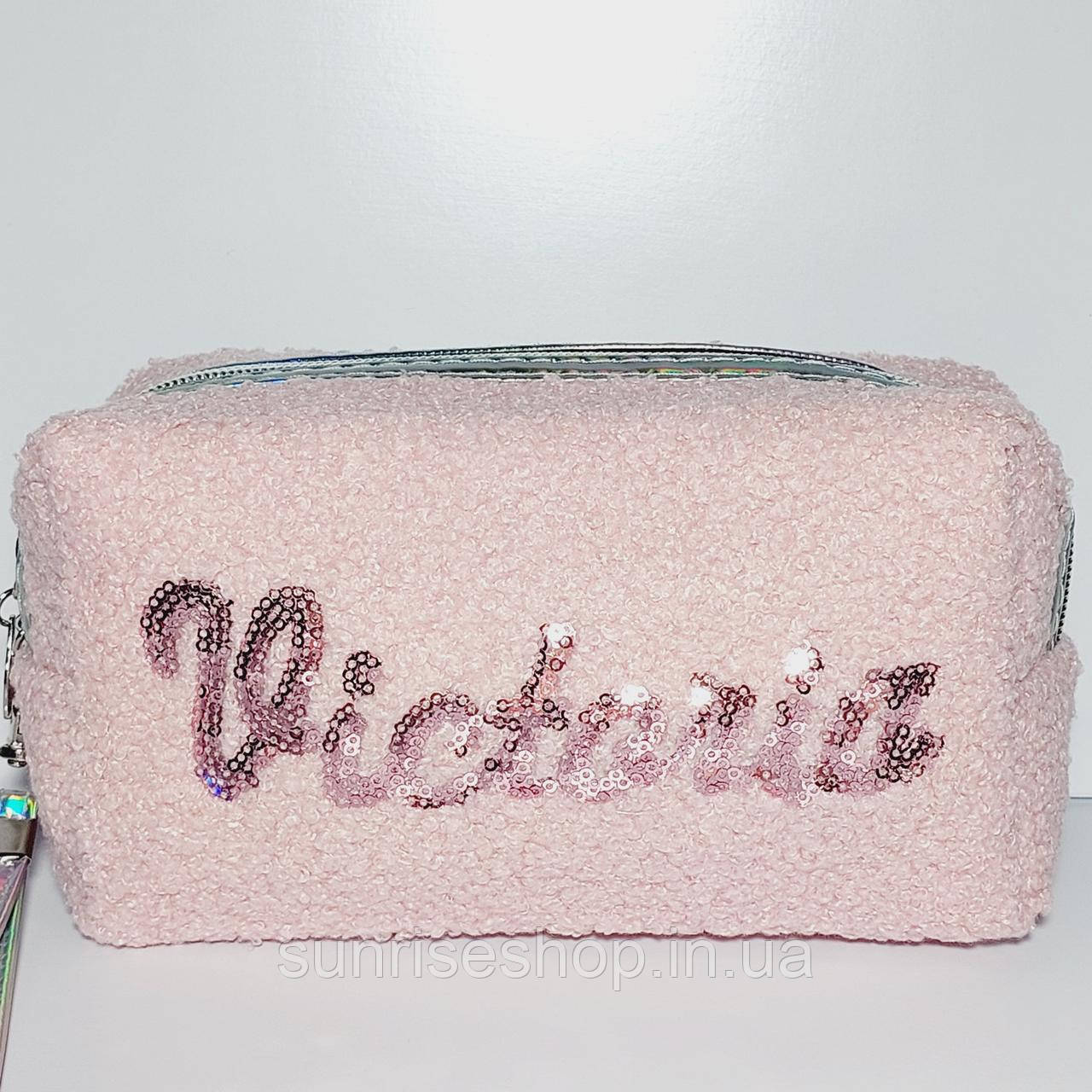 Косметичка штучне хутро форма бочонок