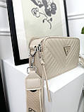 Сумка жіноча бежева Guess, Гес крос-боді, фото 3