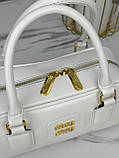 Сумка жіноча Miu Miu Arcadie Leather білий класичний крос-боді Міу Міу, фото 2