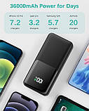Зовнішній акумулятор надвисокої ємності 36000 мАг, фото 3