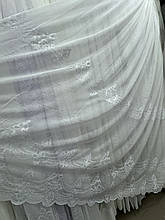 Тюль льон з вишивкою Keten до вікна №3122 білий оптом