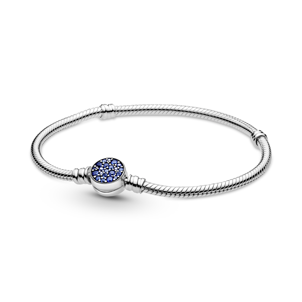 Срібний браслет Pandora Блискучий синій диск 599288C01 20, фото 1