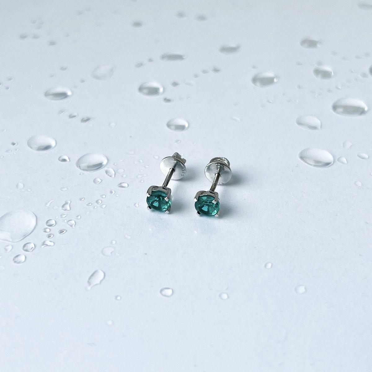 Срібні сережки SilverBreeze з аквамарином nano 0.911ct (2141037), фото 1