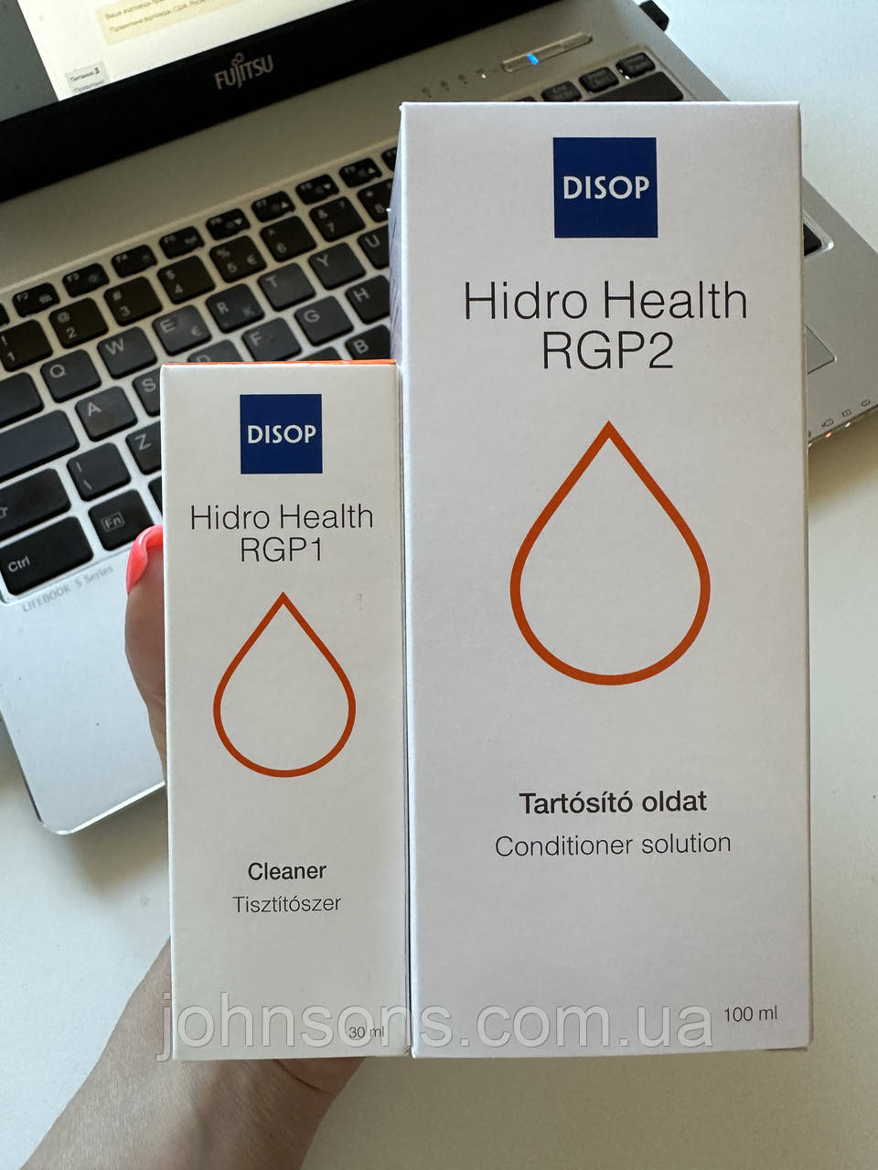 Hidro Health RGP1 30мл + RGP2 100мл Система очистки для жорстких лінз, Очисник для ЖКЛ, Розчин для RGP