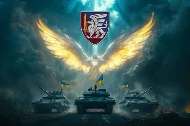Прапор 81 ОАеМБр ДШВ Янгол ЗСУ синій, фото 1