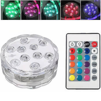 Світлодіодна водонепроникна LED лампа для басейну RD-1831 10LED Декоративна лампа RGB для басейнів
