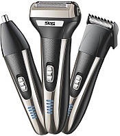 Мужская электрическая аккумуляторная бритва с триммером DSP 60090 для бороды носа и ушей 3 в 1