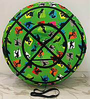 Тюбінг (ваташка) 100 і 120 см, з камерою, надувні санки дитячі, крижана пВХ, плюшка зелений салатовий спорт