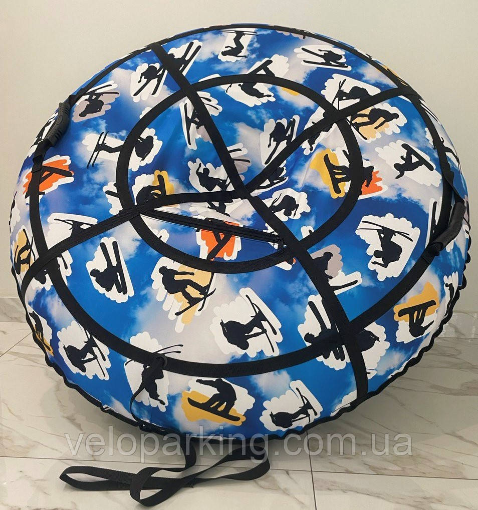 Тюбінг (ватарушка) 100 і 120 см, з камерою, надувні санки дитячі, крижанка ПВХ, плюшка синій космос небо М