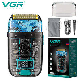 Електробритва VGR V-352 шейвер, подвійне лезо, IPX5, LED Display