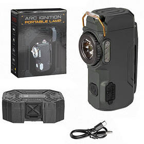 Ліхтар MULTIFUNCTIONAL D50-SMD black, Li-Ion акум., індикація заряду, запальничка, ЗП Type-C, Box