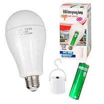 Світлодіодна LED-лампочка з акумулятором AP-2915, 15W, E27, 1x18650, ковпачок-кемпінг, фото 4