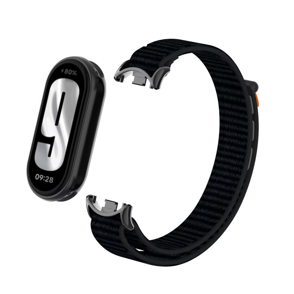 Ремінець для фітнес-браслету Mi Band 8 та 9 нейлоновий чорний