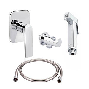 Комплект для біде Vlasta Chrome: Змішувач QTVLA6228102NC + Підключення QTCRMBH030 + ЛійкаQTCRMB120 + Шланг