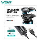 Електробритва VGR 3 в 1 V-303, 3 насадки, IPX7, LED display, фото 6