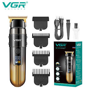 Тример VGR V-929 GOLD, 3 насадки, LED display